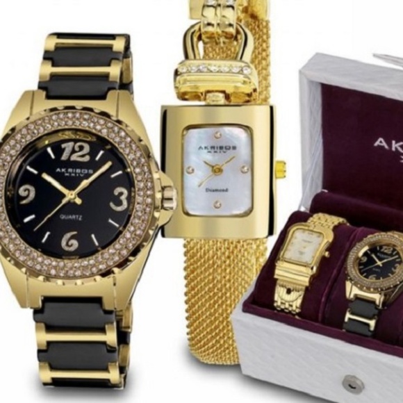 NIB AKRIBOS XXIV Ladies Watch Gift Set of 3 main image 2